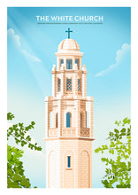 Load image into Gallery viewer, The White Church, Fairhaven, The Fylde Coast, Lancashire Travel poster
