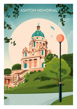 Load image into Gallery viewer, Ashton Memorial, Williamson Park, Lancaster, Lancashire Travel Poster Print