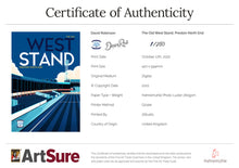 Load image into Gallery viewer, Preston North End, The Old West Stand, Deepdale Limited Edition Print