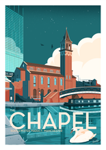 Load image into Gallery viewer, The Chapel, Bridgewater Viaduct, Manchester Vintage Travel Poster Print