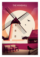 Load image into Gallery viewer, Lytham Windmill Sunset, Lancashire Travel Poster Print