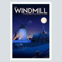 Load image into Gallery viewer, The Windmill at Lytham Green Poster Print (evening version)