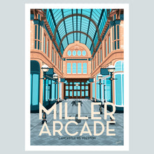 Load image into Gallery viewer, Miller Arcade in Preston Vintage Travel Poster Print