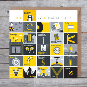 A-Z of Manchester Greetings card