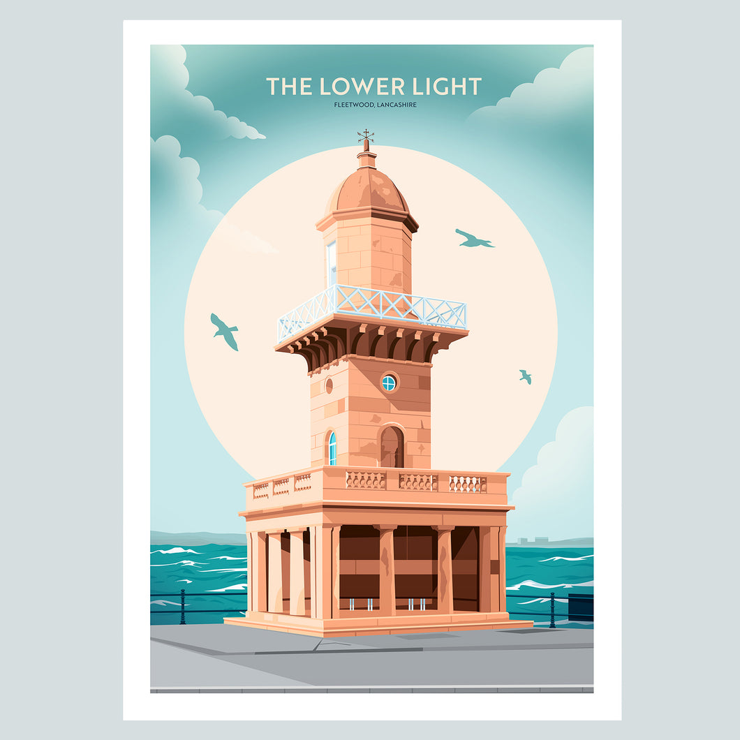 The Lower Light, Fleetwood, Lancashire Travel poster