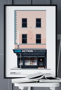 Actions Records, Church St, Preston, Lancashire Poster Print