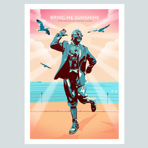 Bring Me Sunshine, Eric Morecambe Statue, Morecambe, Lancashire Travel poster