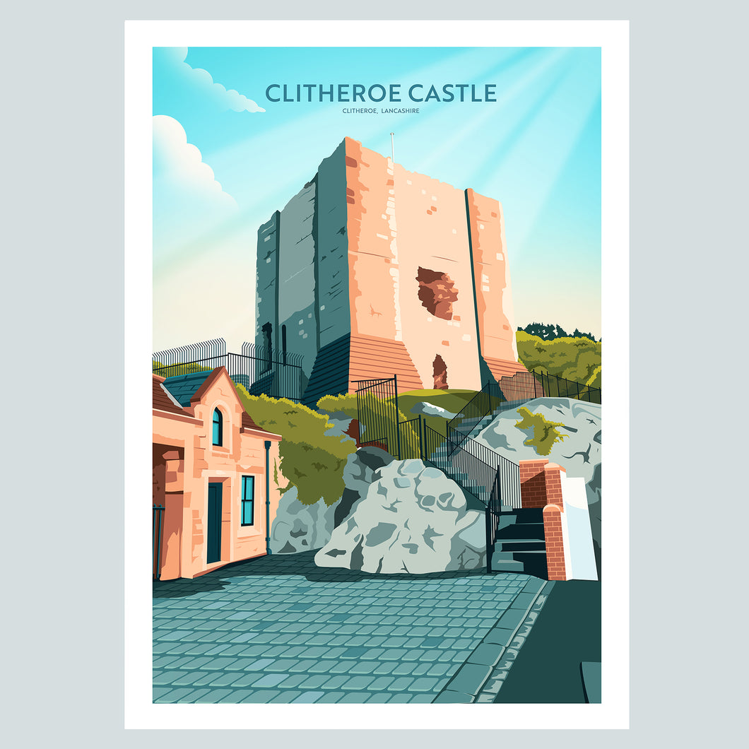 Clitheroe Castle, Lancashire Travel poster