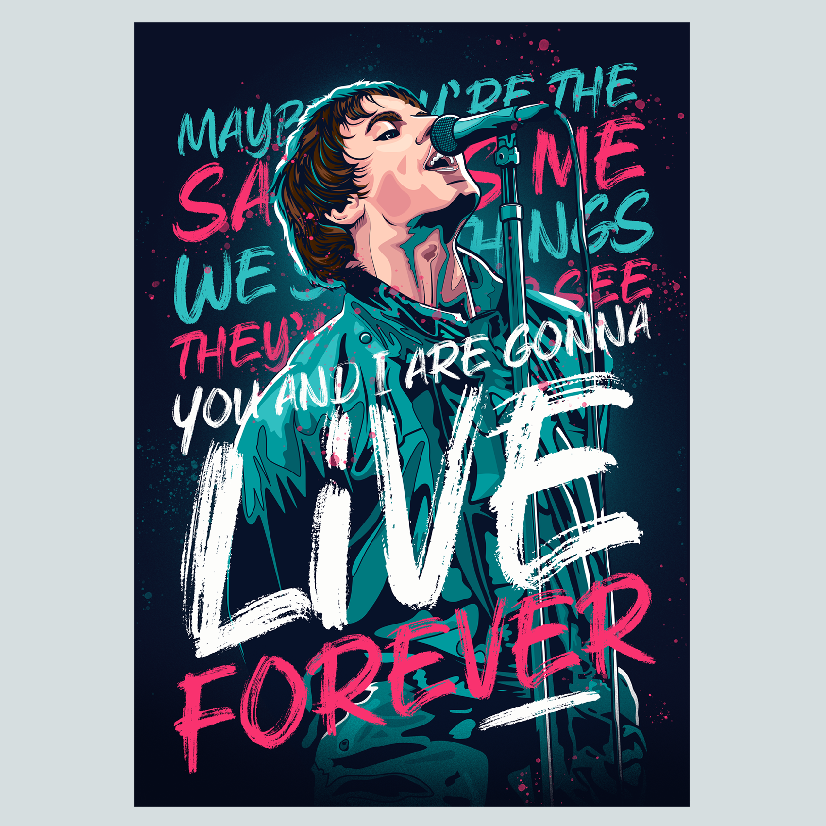 Live Forever, Oasis Poster Print – DaveRobshop