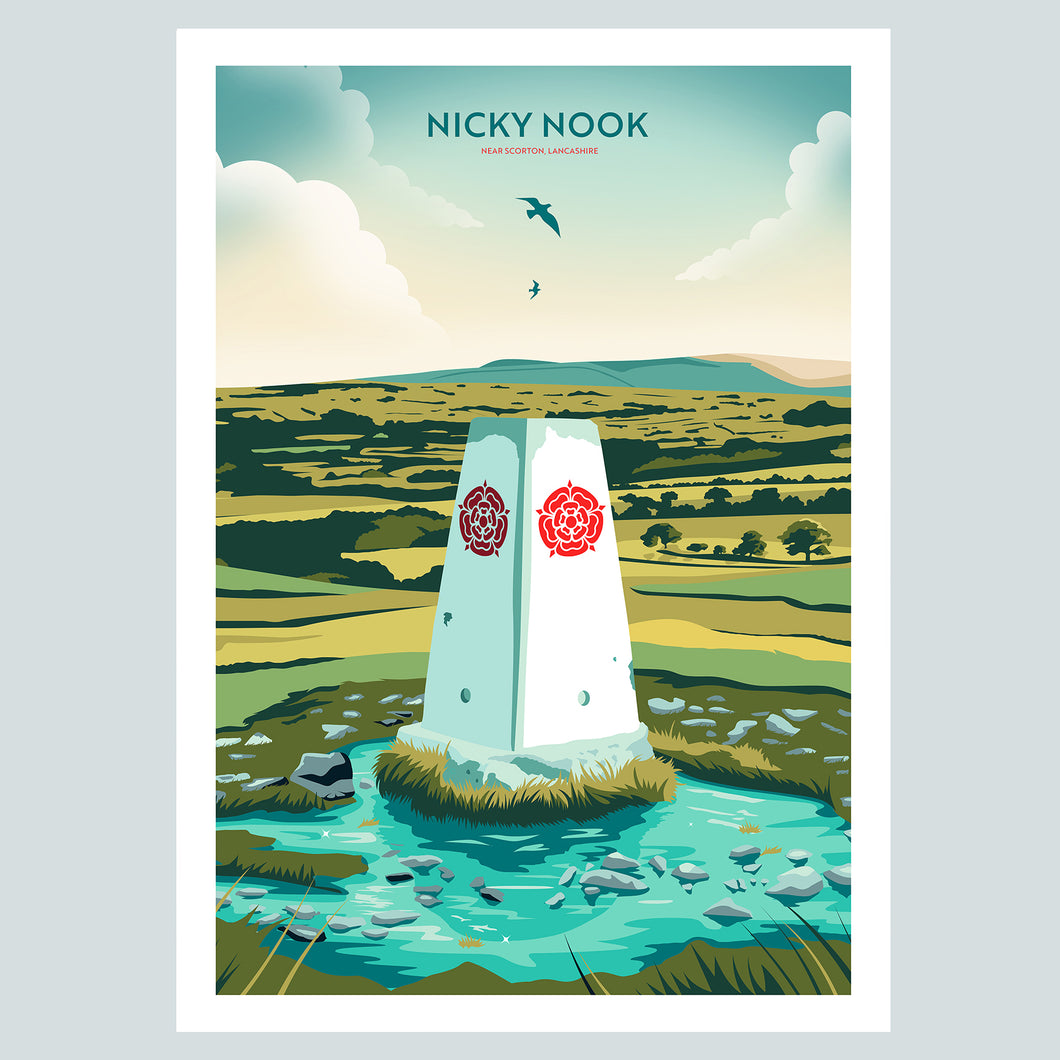 Nicky Nook, Near Scorton, Lancashire Travel poster