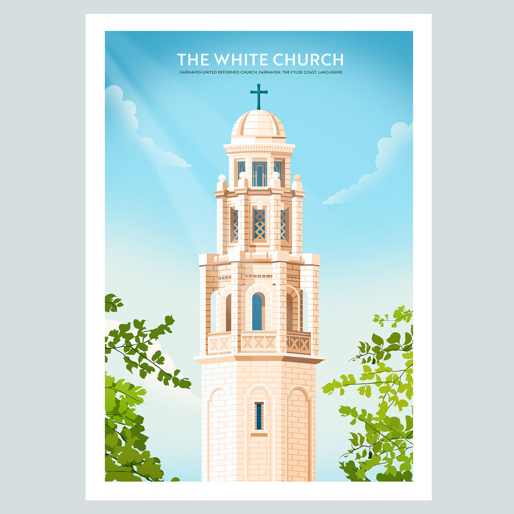 The White Church, Fairhaven, The Fylde Coast, Lancashire Travel poster
