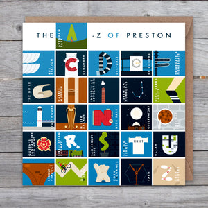 A-Z of Preston greetings card