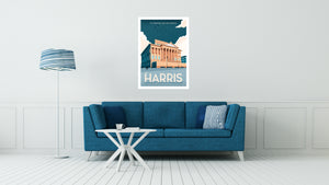 The Harris Museum Vintage Travel Poster Print