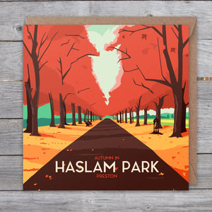Haslam Park in Autumn greetings card
