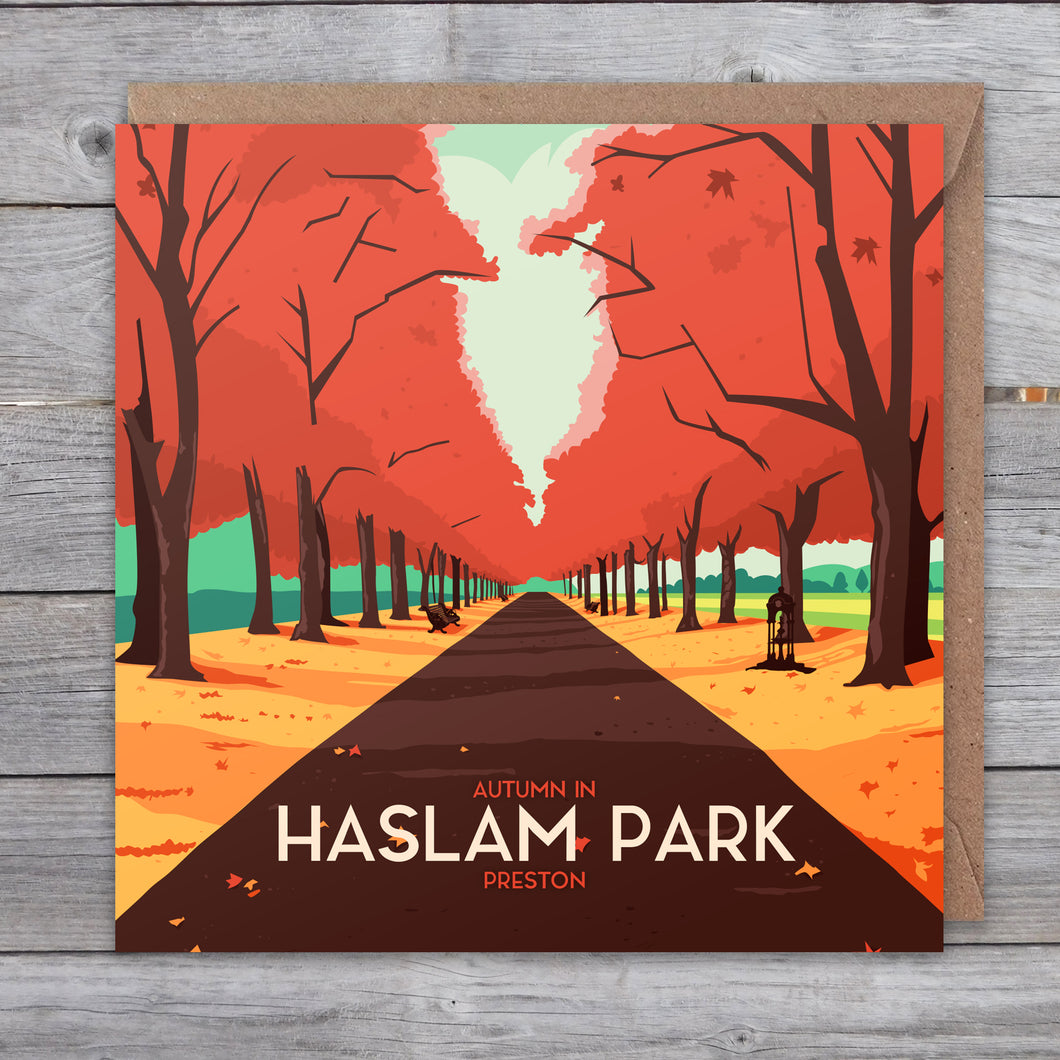 Haslam Park in Autumn greetings card