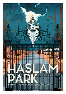 Haslam Park in Preston Vintage Travel Poster Print