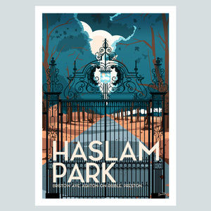 Haslam Park in Preston Vintage Travel Poster Print