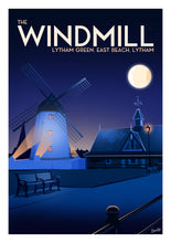 Load image into Gallery viewer, The Windmill at Lytham Green Poster Print (evening version)
