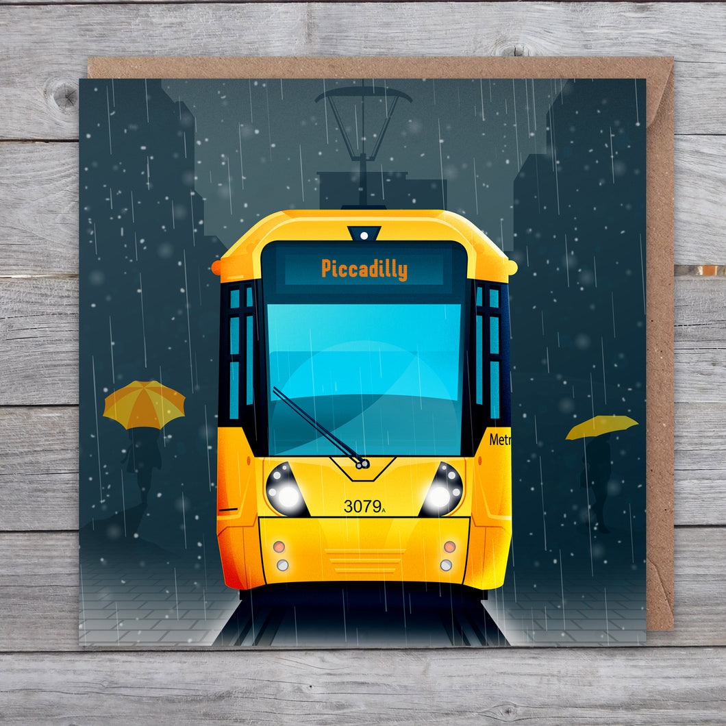 Manchester Tram (Piccadilly) greetings card
