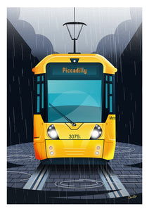 Manchester Tram (Piccadilly) Poster Print (new version)