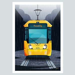 Manchester Tram (Piccadilly) Poster Print (new version)