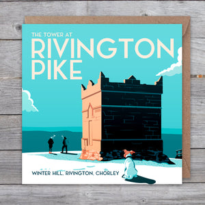 The Tower at Rivington Pike greetings card