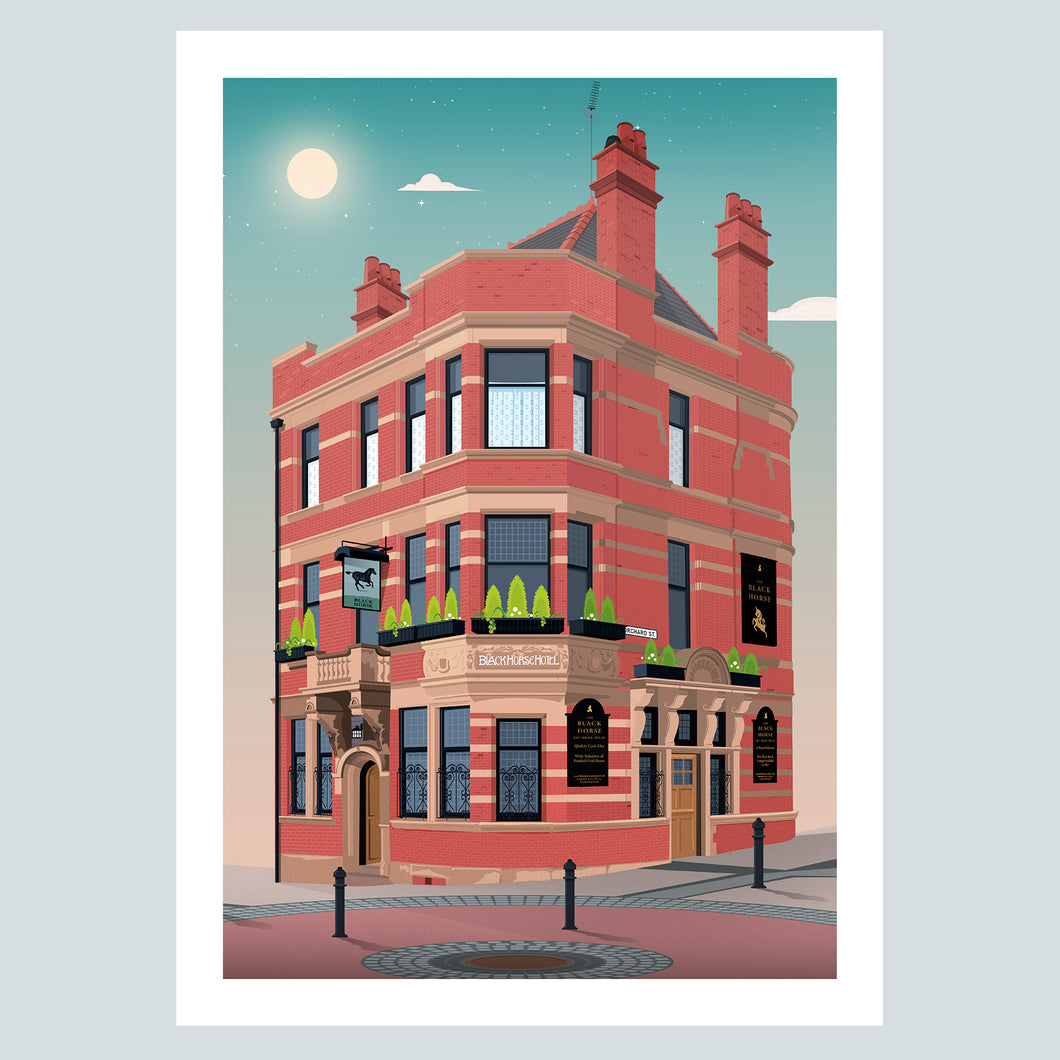 The  Black Horse Hotel Preston Poster Print