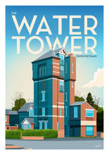 Load image into Gallery viewer, The Water Tower in Penwortham, Preston Vintage Travel Poster Print
