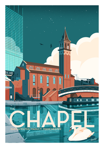 The Chapel, Bridgewater Viaduct, Manchester Vintage Travel Poster Print