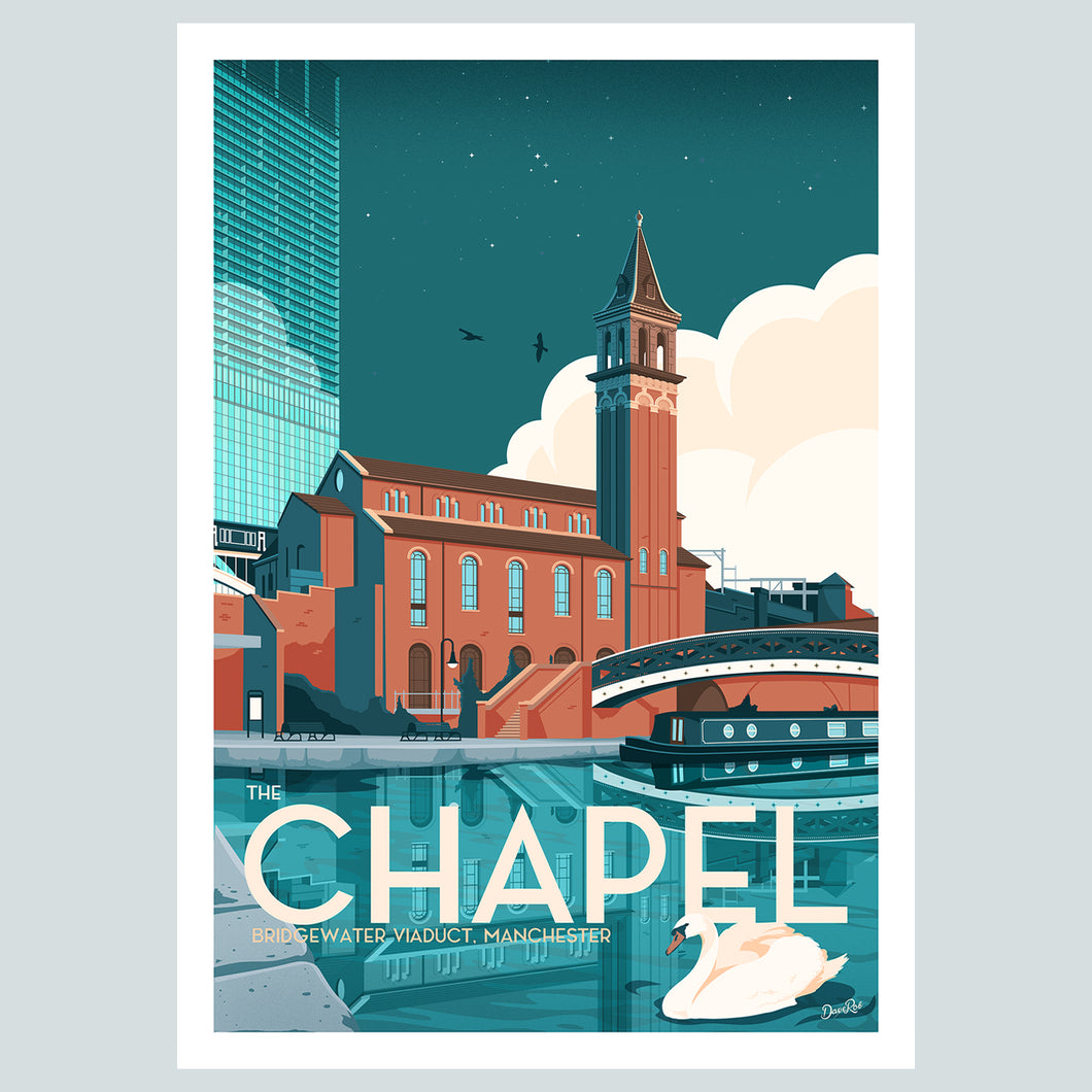 The Chapel, Bridgewater Viaduct, Manchester Vintage Travel Poster Print