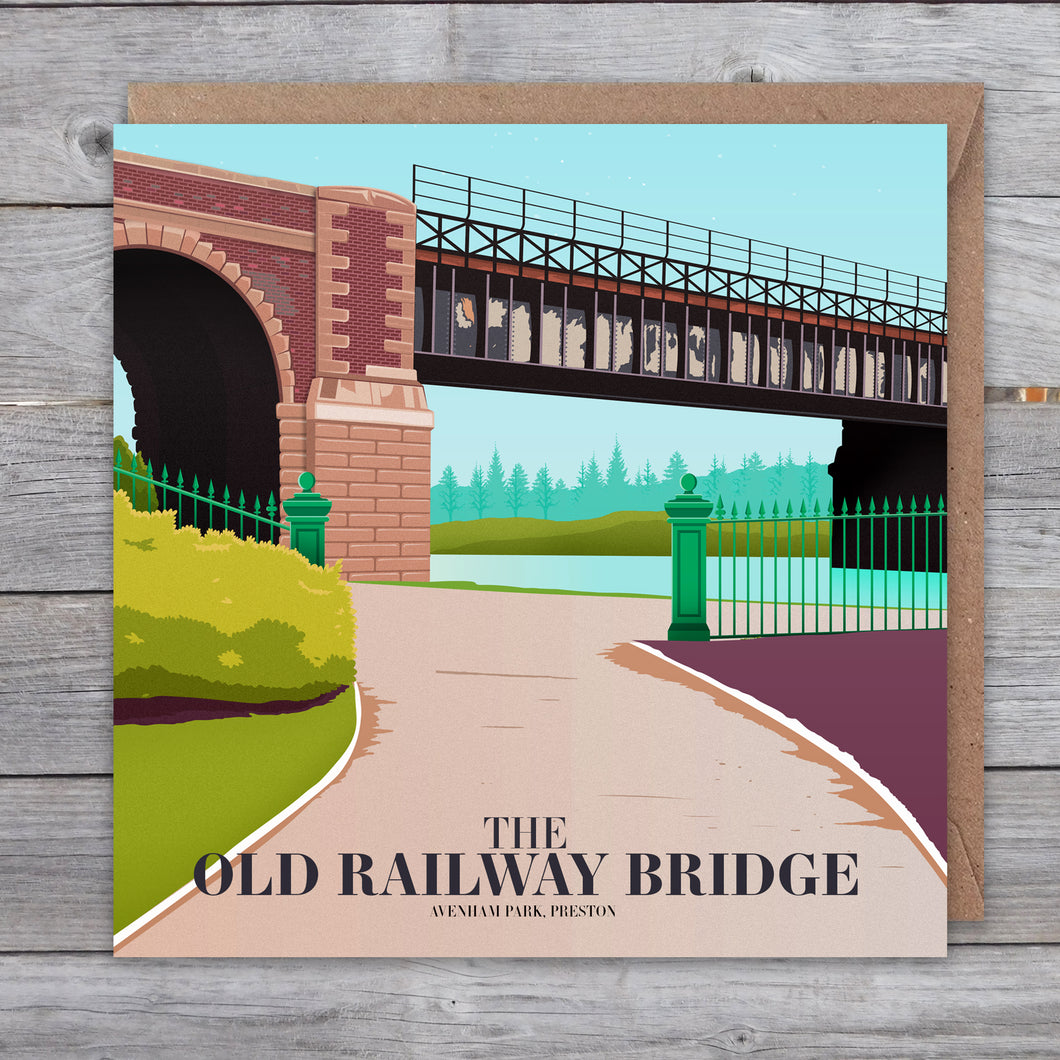 The Old Railway Bridge (Avenham Park Preston) greetings card