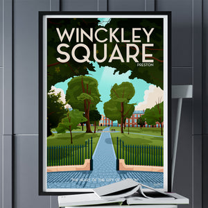 Winckley Square Preston (day version) Poster Print