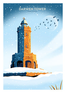 Darwen Tower, Darwen Lancashire Travel Poster Print