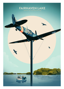 Fairhaven Lake, Lancashire Travel Poster Print