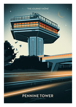 Load image into Gallery viewer, Pennine Tower, Forton Services, Forton, Lancashire Travel Poster Print
