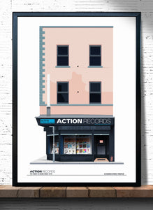Action Records, Church St. Preston Poster Print