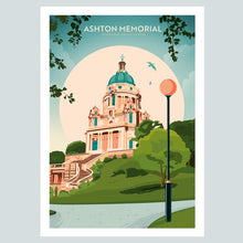 Load image into Gallery viewer, Ashton Memorial, Williamson Park, Lancaster, Lancashire Travel Poster Print
