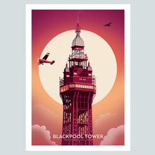 Load image into Gallery viewer, Blackpool Tower, Blackpool Lancashire Travel Poster Print
