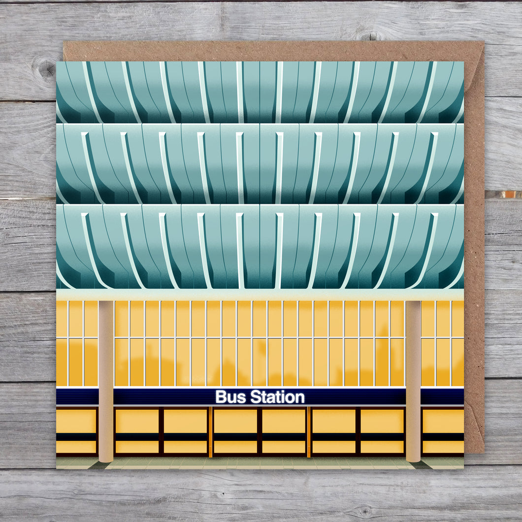 Preston bus station greetings card