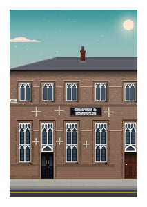 The Crown & Kettle Manchester Pub Poster Print