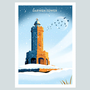 Darwen Tower, Darwen Lancashire Travel Poster Print