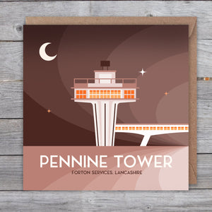 Forton Services (Pennine Tower) greetings card