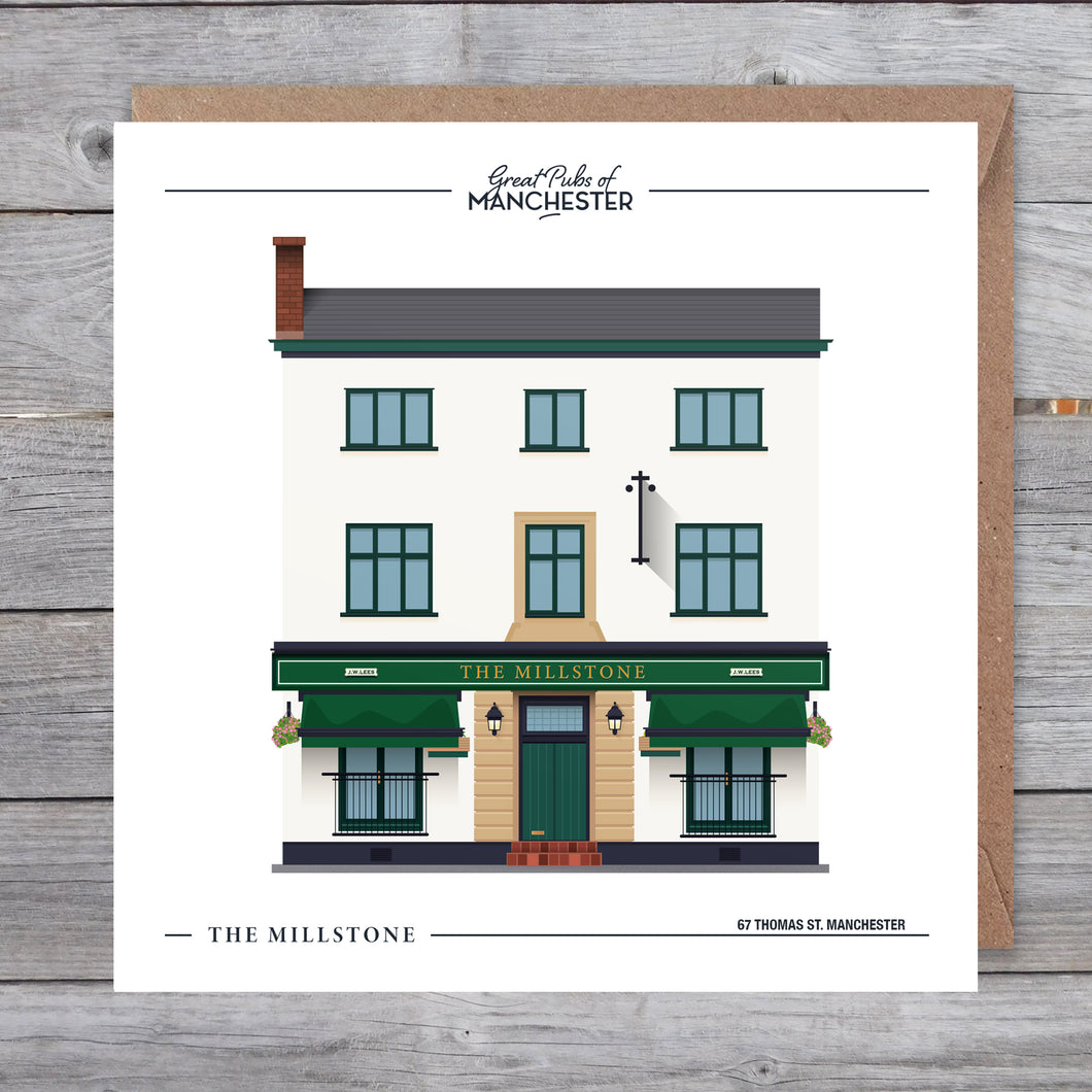 Great Pubs of Manchester - The Millstone Greetings card