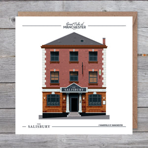 Great Pubs of Manchester - The Salisbury Hotel Greetings card