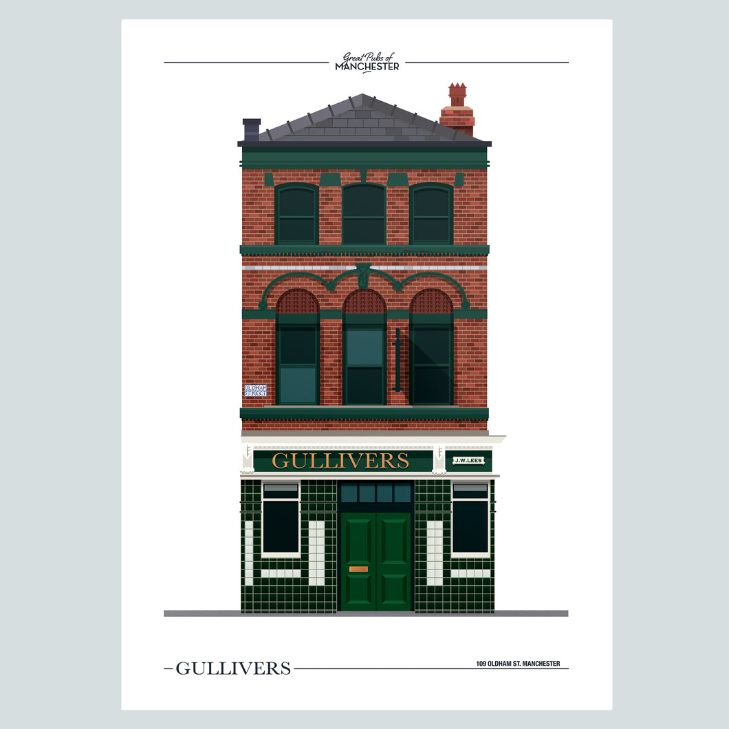 Great Pubs of Manchester - Gullivers Poster Print