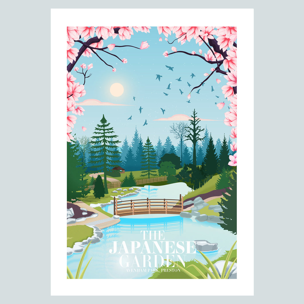 Avenham Park Japanese Garden Poster Print
