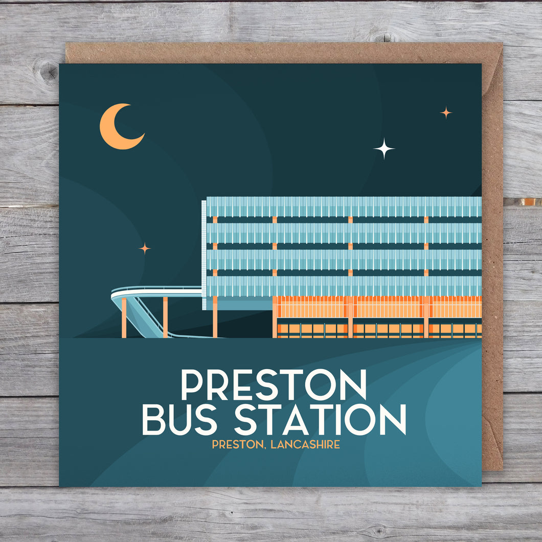 Preston Bus Station greetings card