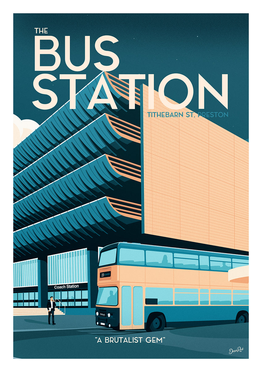ジェイミー・ホークスワース Preston Bus Station ポスター Preston Bus Station/Jamie Hawkesworth 絶版 Preston Bus