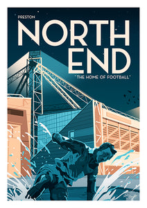 Preston North End Deepdale Stadium Vintage Travel Poster Print