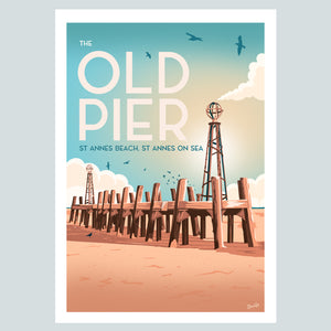 The Old Pier St Annes Poster Print